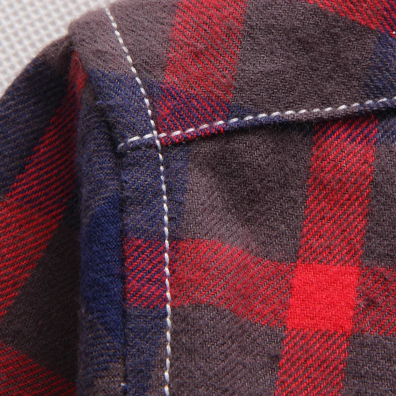 2024 New Men's Plus Size Plaid Button-Down Shirt – Long Sleeve Casual Checkered Shirt 5XL Fashion Top