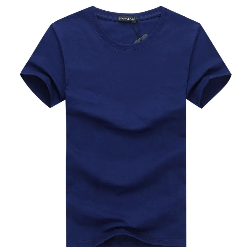 6-Pack 2024 Men's Basic Solid Color Cotton T-Shirts – Minimalist Design, Short Sleeve, Plus Size Options, New Arrival Casual Tees