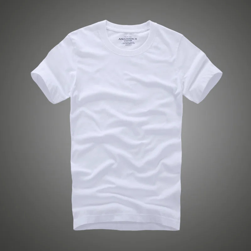 Men's 100% Cotton Solid T-Shirt – Soft, High-Quality O-Neck Short Sleeve Casual Top