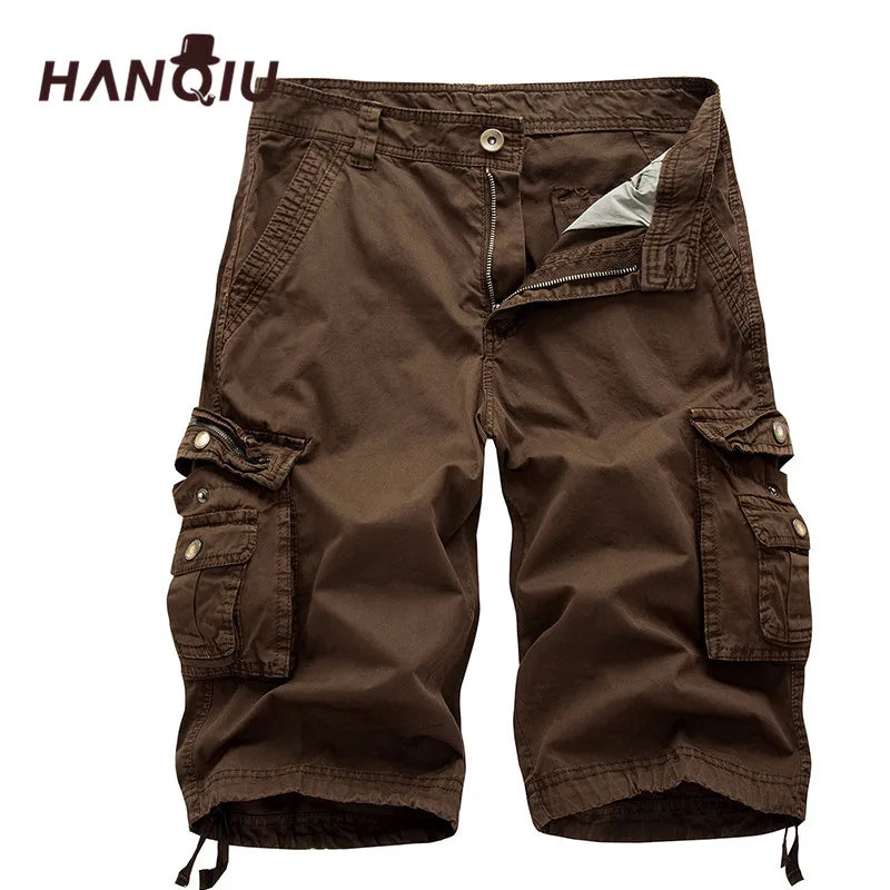 2024 Men’s Summer Cargo Shorts – Military Tactical Style, Multi-Pocket Solid Casual Shorts for Men, Plus Sizes Available
