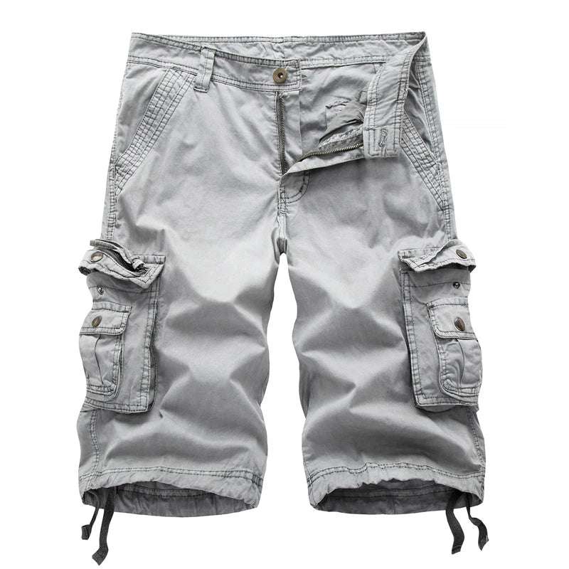 2024 Men’s Summer Cargo Shorts – Military Tactical Style, Multi-Pocket Solid Casual Shorts for Men, Plus Sizes Available