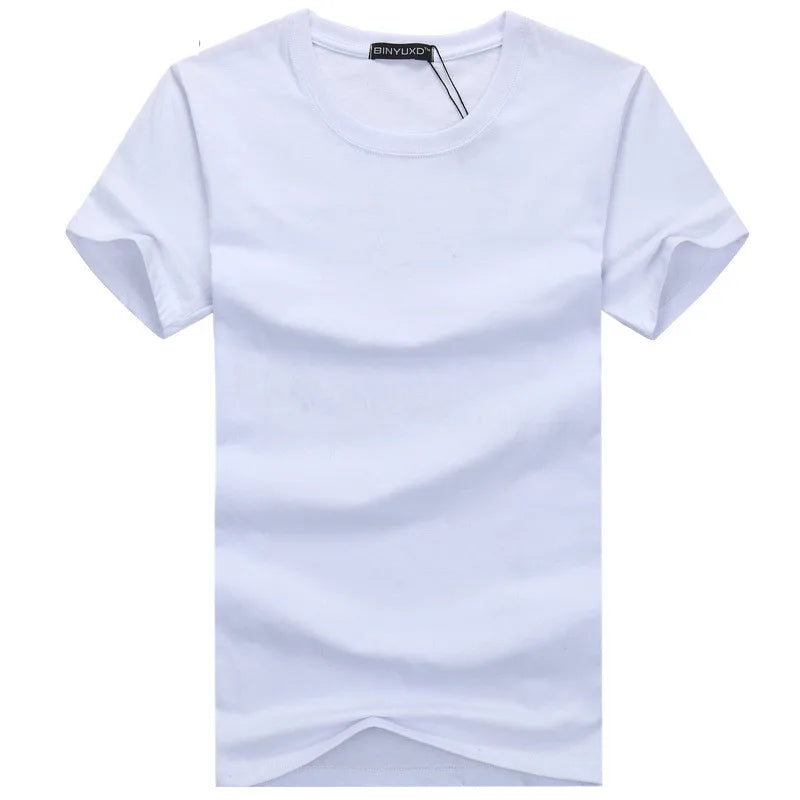 6-Pack 2024 Men's Basic Solid Color Cotton T-Shirts – Minimalist Design, Short Sleeve, Plus Size Options, New Arrival Casual Tees