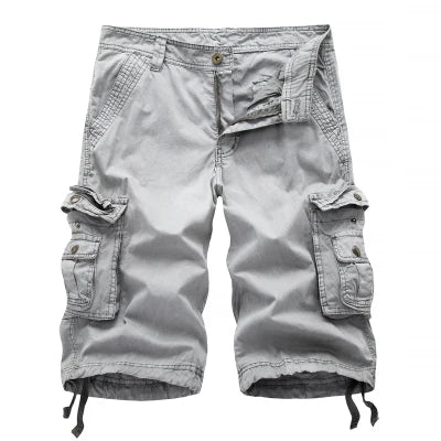 2024 Men’s Summer Cargo Shorts – Military Tactical Style, Multi-Pocket Solid Casual Shorts for Men, Plus Sizes Available