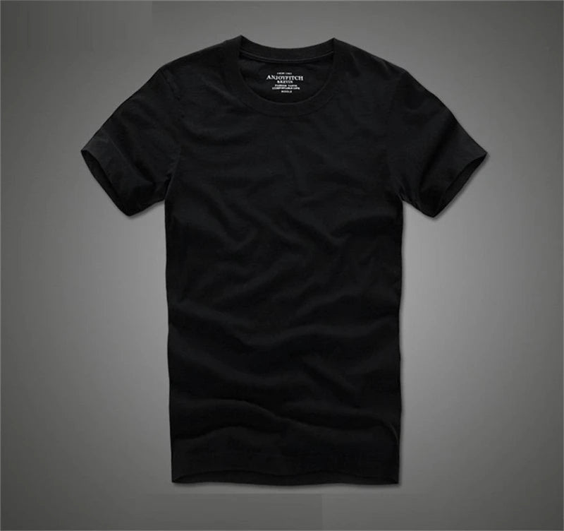Men's 100% Cotton Solid T-Shirt – Soft, High-Quality O-Neck Short Sleeve Casual Top