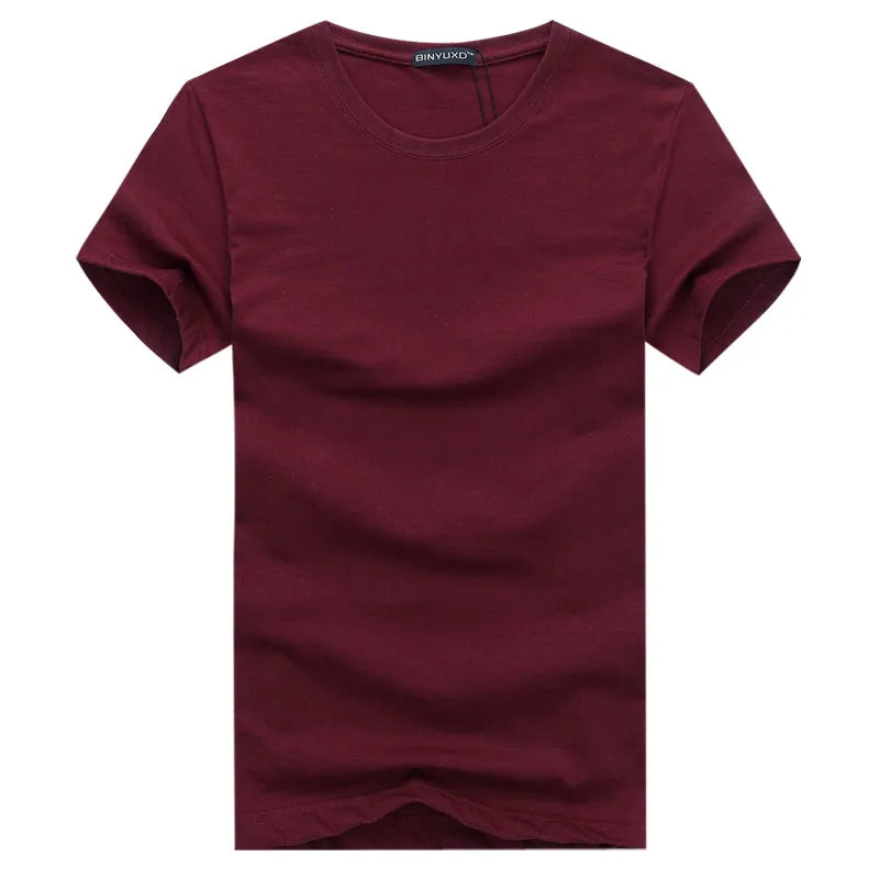 6-Pack 2024 Men's Basic Solid Color Cotton T-Shirts – Minimalist Design, Short Sleeve, Plus Size Options, New Arrival Casual Tees