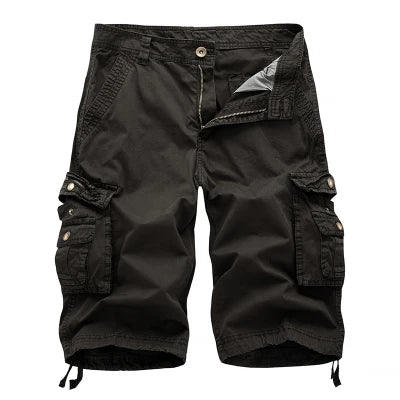 2024 Men’s Summer Cargo Shorts – Military Tactical Style, Multi-Pocket Solid Casual Shorts for Men, Plus Sizes Available