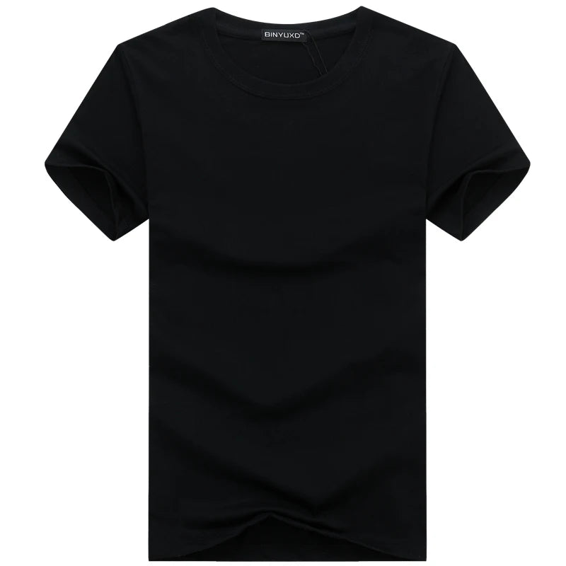 6-Pack 2024 Men's Basic Solid Color Cotton T-Shirts – Minimalist Design, Short Sleeve, Plus Size Options, New Arrival Casual Tees