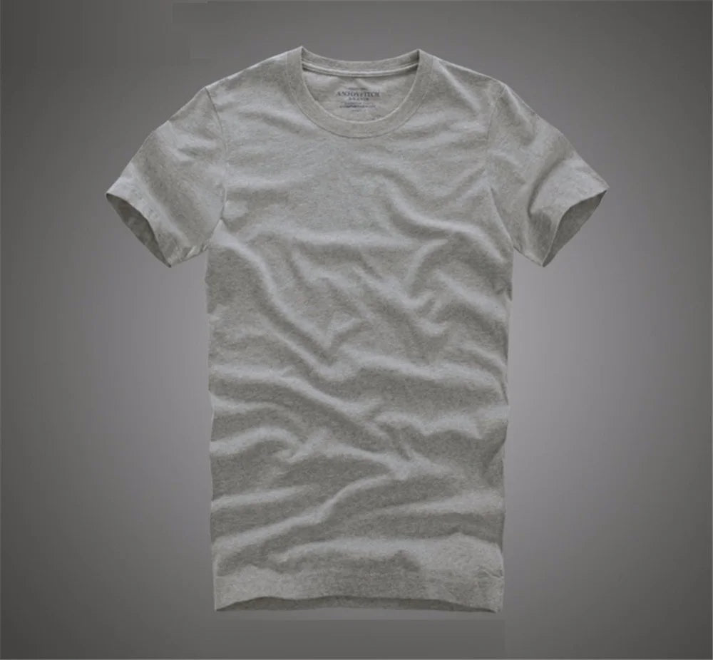 Men's 100% Cotton Solid T-Shirt – Soft, High-Quality O-Neck Short Sleeve Casual Top