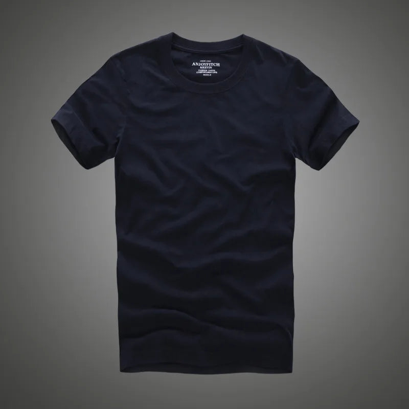 Men's 100% Cotton Solid T-Shirt – Soft, High-Quality O-Neck Short Sleeve Casual Top