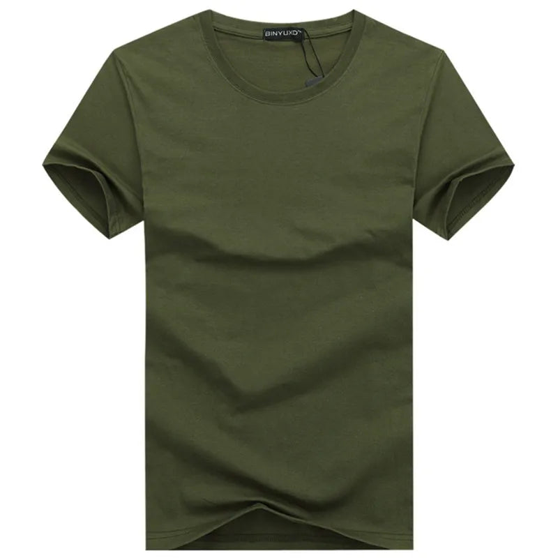 6-Pack 2024 Men's Basic Solid Color Cotton T-Shirts – Minimalist Design, Short Sleeve, Plus Size Options, New Arrival Casual Tees