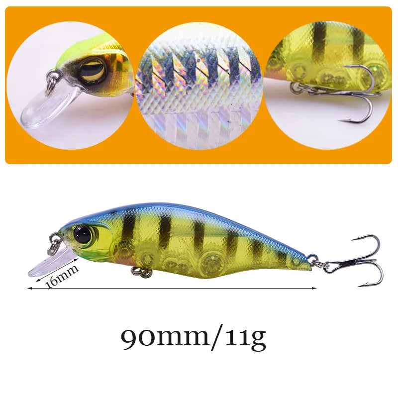 1Pc 90mm 11g Minnow Fishing Lure – Smart Wobbler for Fresh and Saltwater Trout