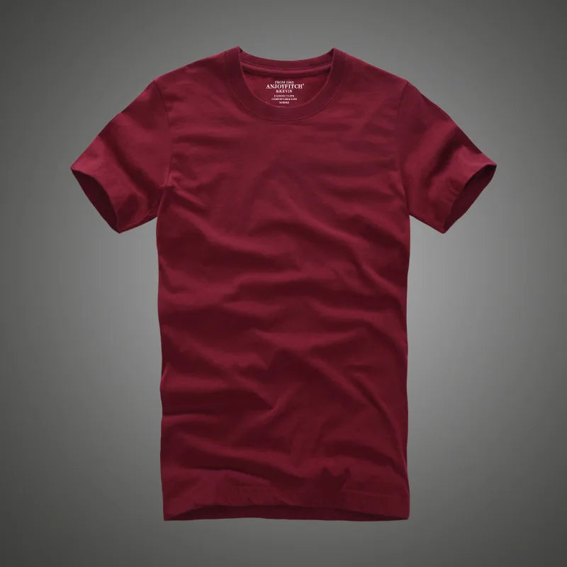 Men's 100% Cotton Solid T-Shirt – Soft, High-Quality O-Neck Short Sleeve Casual Top