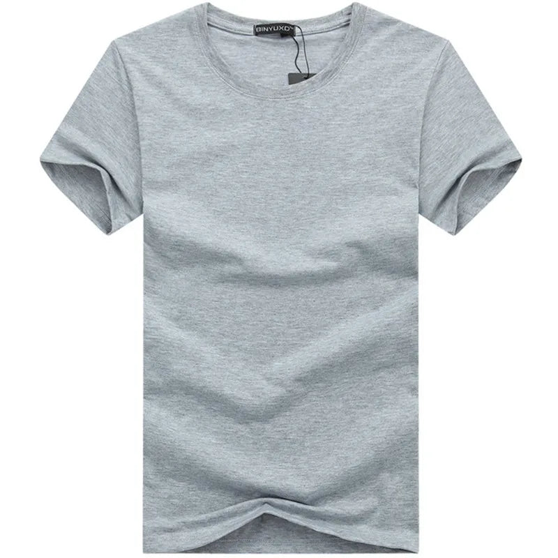 6-Pack 2024 Men's Basic Solid Color Cotton T-Shirts – Minimalist Design, Short Sleeve, Plus Size Options, New Arrival Casual Tees