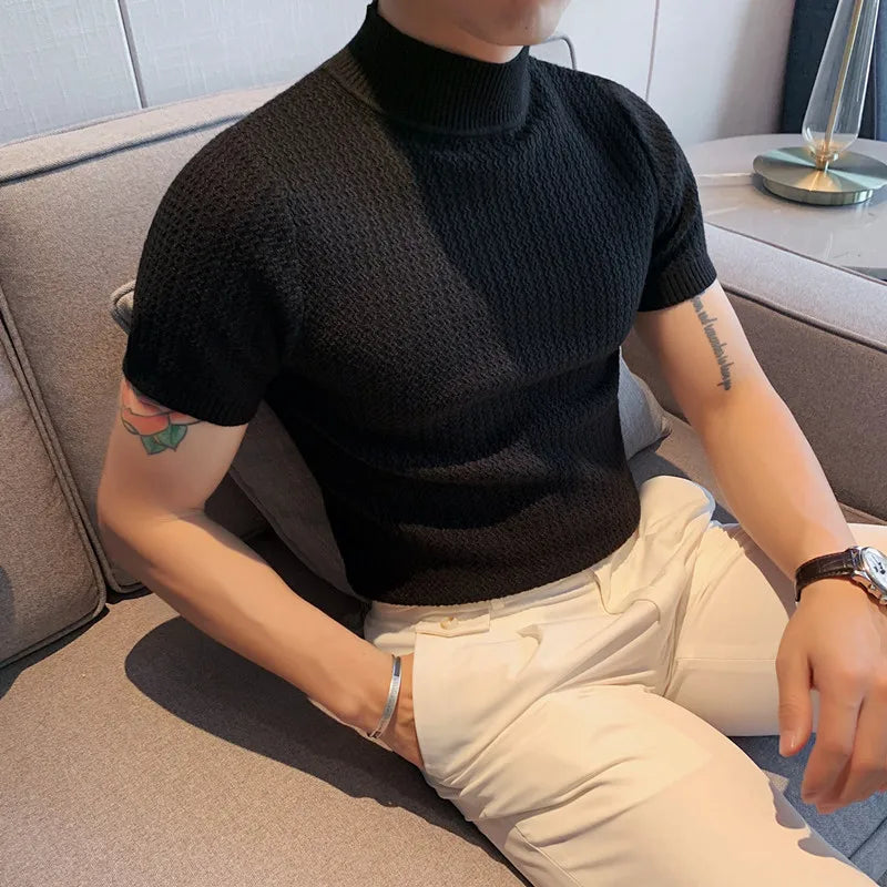 Men’s Slim Fit Turtleneck Sweater – Korean Style Casual Pullover for Autumn & Winter, Luxury Knitwear Available up to 4XL