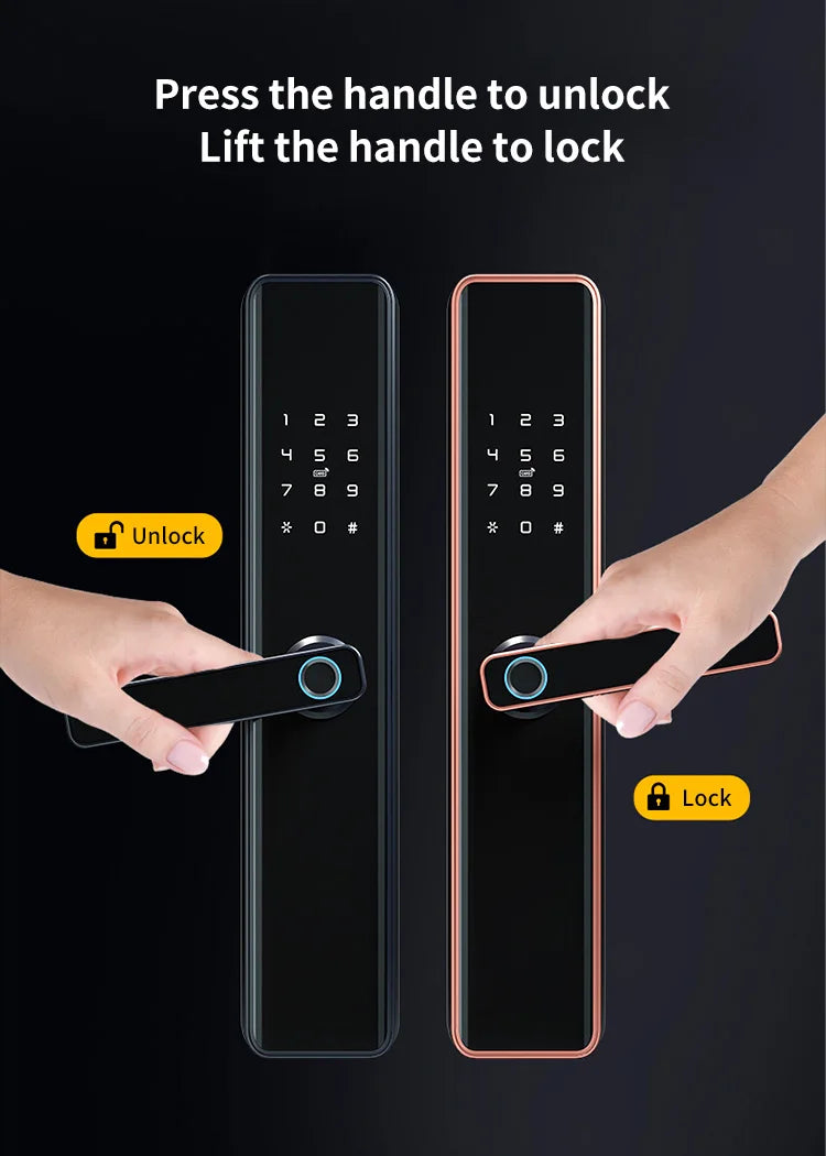 Waterproof TTLock Smart Bluetooth Door Lock – Biometric Fingerprint, Digital Code, WiFi-Enabled Electronic Intelligent Lock