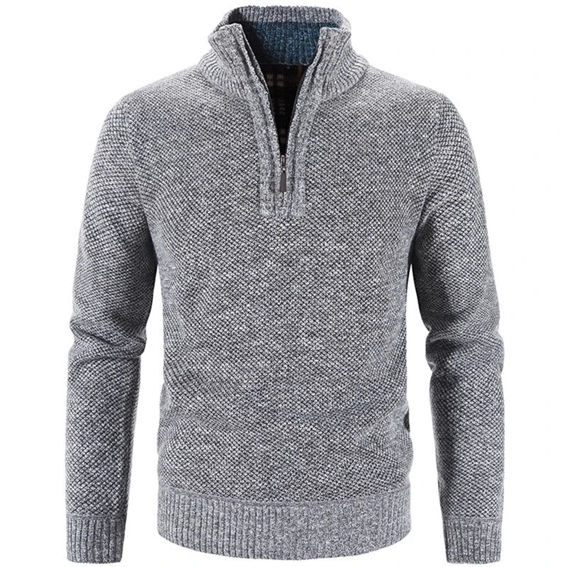 Men’s Warm Half-Zip Turtleneck Sweater – Thick Fleece Knit Pullover for Winter & Spring | Slim Fit Wool Jumper 3XL