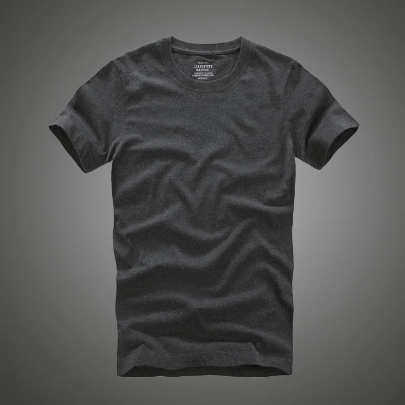 Men's 100% Cotton Solid T-Shirt – Soft, High-Quality O-Neck Short Sleeve Casual Top