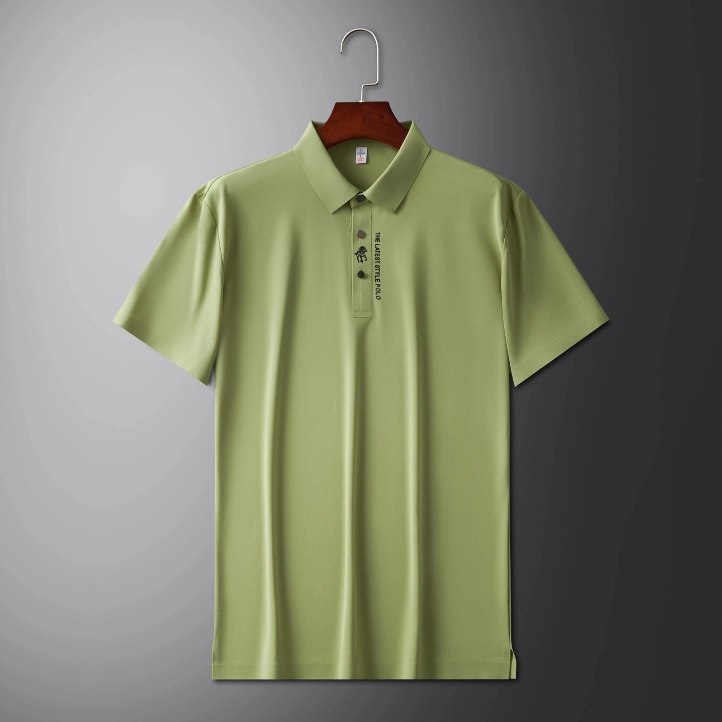 Men's Premium Printed Polo Shirt – Short Sleeve, Seamless Ice Silk, Breathable Golf & Business Casual Summer Tee