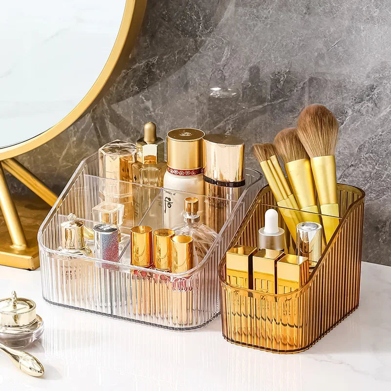 Desktop Cosmetic Organizer – Storage Box for Lipstick, Nail Polish, Jewelry, Brushes & Skincare Essentials