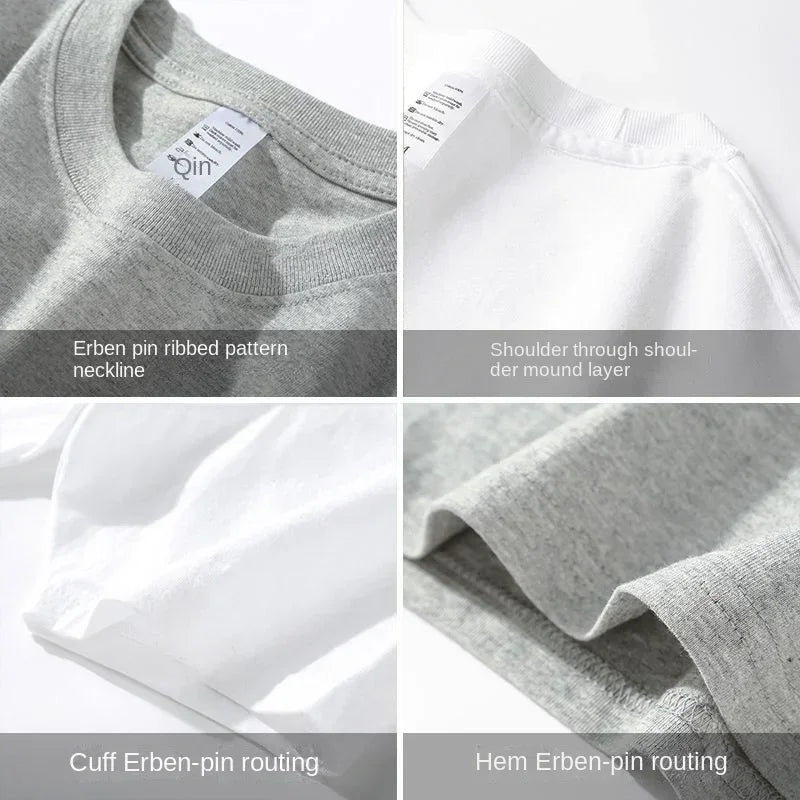 2-Pack Unisex Solid Color T-Shirts – 100% Cotton, Loose Fit, Short Sleeve, Basic Everyday Tees for Men & Women, White & Black Options