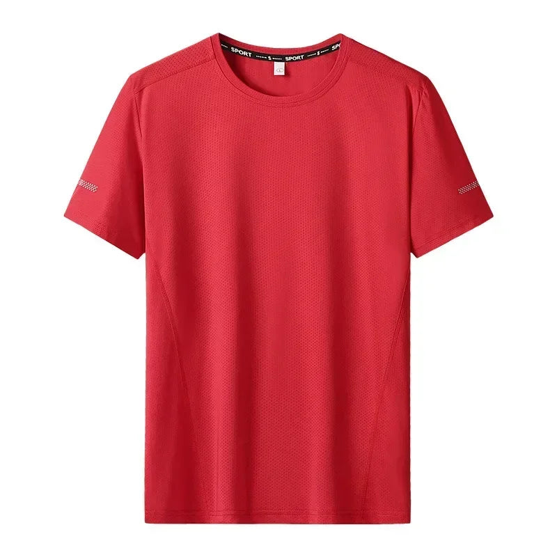 Plus Size Men’s Quick-Dry Oversized T-Shirt, Round Neck, Short Sleeve, Available in 5XL and 6XL