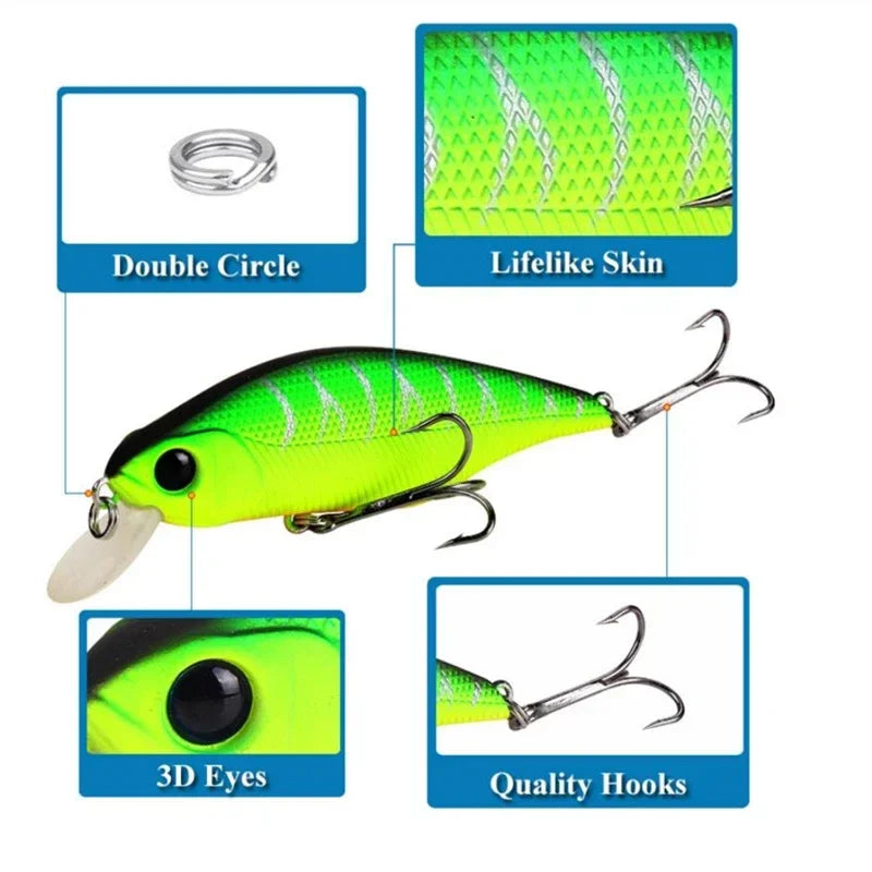 1Pc 90mm 11g Minnow Fishing Lure – Smart Wobbler for Fresh and Saltwater Trout