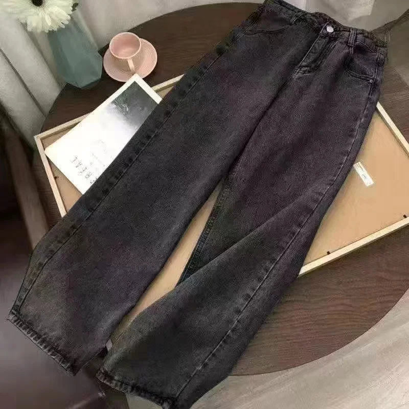 Streetwear PROTECT Embroidered Jeans for Men – Y2K Vintage Blue Baggy, High Waist, Wide Leg Harajuku Hip Hop Pants