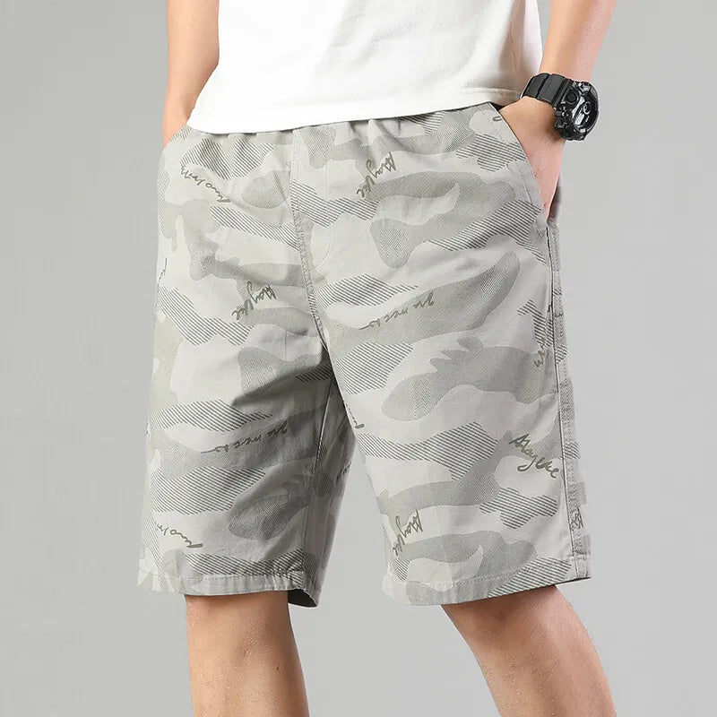Men’s Relaxed Fit Sweat Shorts – Elastic Waist Cotton Cargo Gym Shorts with Drawstring, Casual and Comfortable