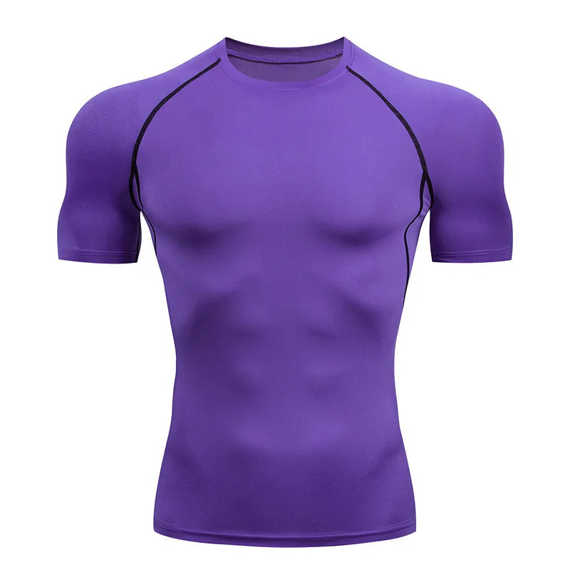 Men's Compression Fitness T-Shirt – Quick-Dry, Tight Fit Sports Top for Running & Gym