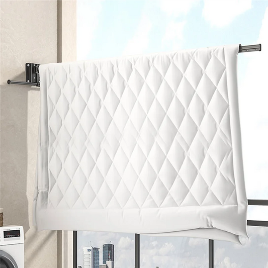 A45Z Foldable Wall-Mounted Laundry Rack – Telescopic Space-Saving Clothes Drying Solution