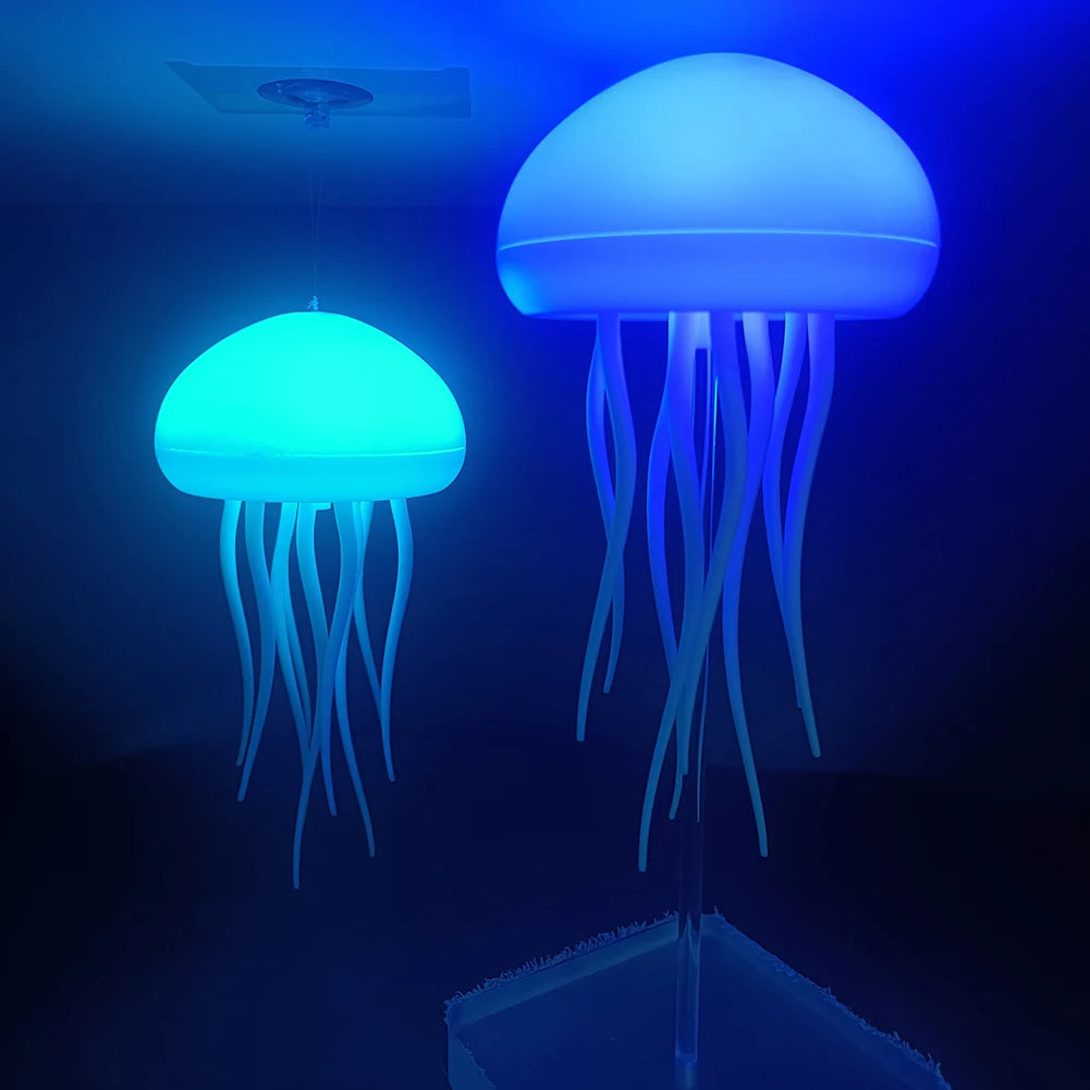 Voice-Controlled RGB Jellyfish Night Light – Gradient Bedside & Desk Lamp for Home or Office Decoration