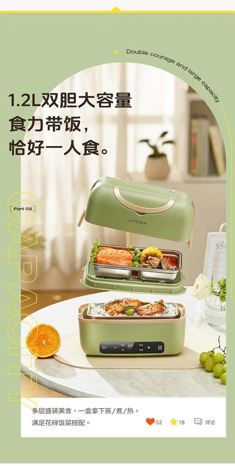 Portable Electric Lunch Box with Plug-in Heating and Heat Retention – Ideal for Office Workers' Hot Meals