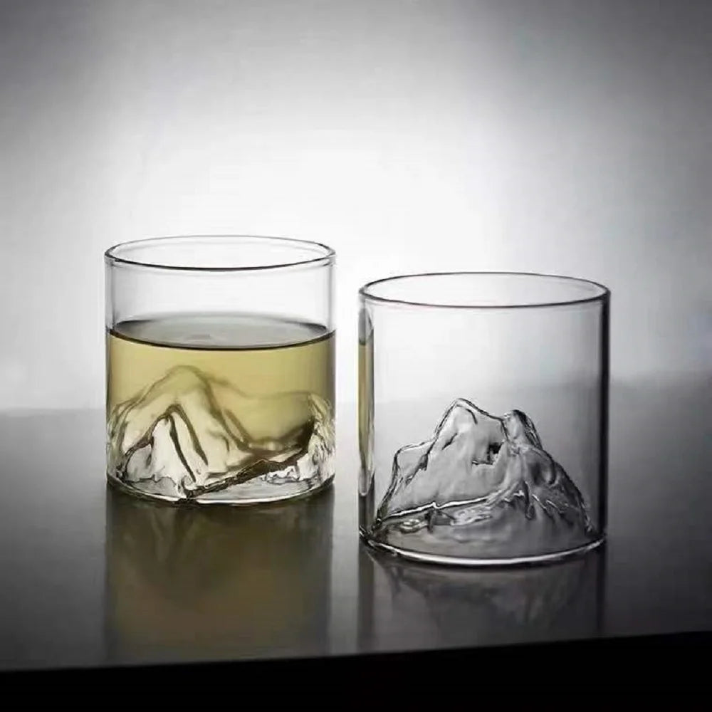 Creative Iceberg-Shaped Whiskey Glass – 3D Mountain Design Whisky Rocks Glasses for Home, Kitchen, Wine, and Liquor Shots
