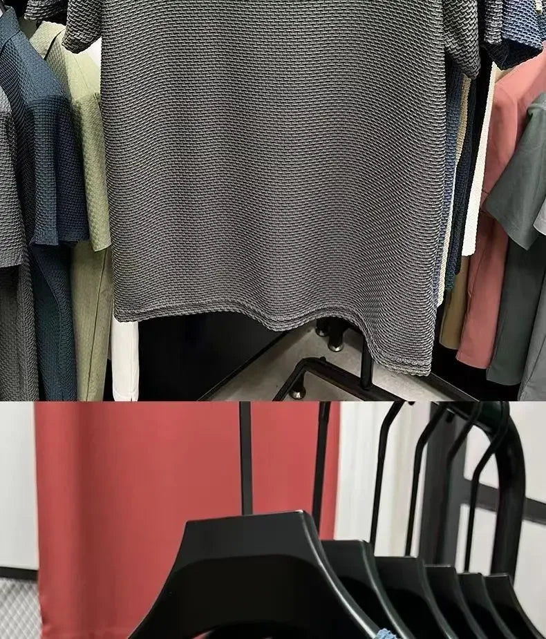 Men's Summer Ice Silk Mesh T-shirt – Lightweight Short Sleeve Breathable Tee, 2025 Solid Color Casual Top