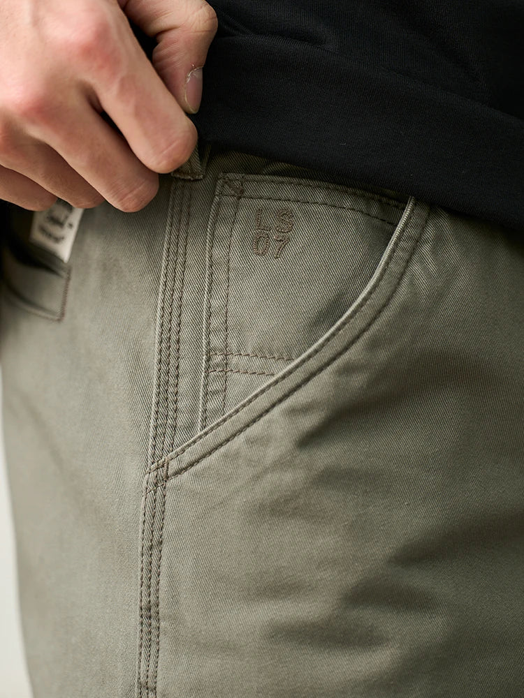 SIMWOOD 2025 Spring-Summer Men's Loose Straight Chinos – 100% Cotton, 320gsm, Smart Casual Lightweight Trousers