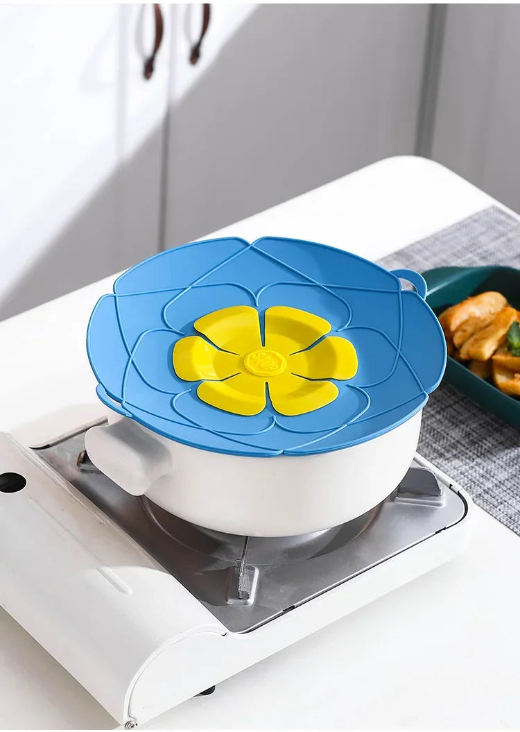 26CM Silicone Spill Stopper Lid – Heat-Resistant Cover for Pots and Pans, Multi-Purpose Microwave-Safe Kitchen Tool