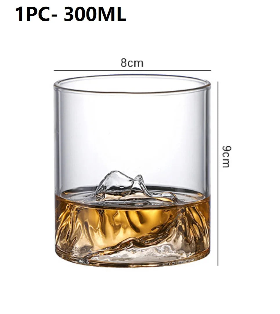 Creative Iceberg-Shaped Whiskey Glass – 3D Mountain Design Whisky Rocks Glasses for Home, Kitchen, Wine, and Liquor Shots