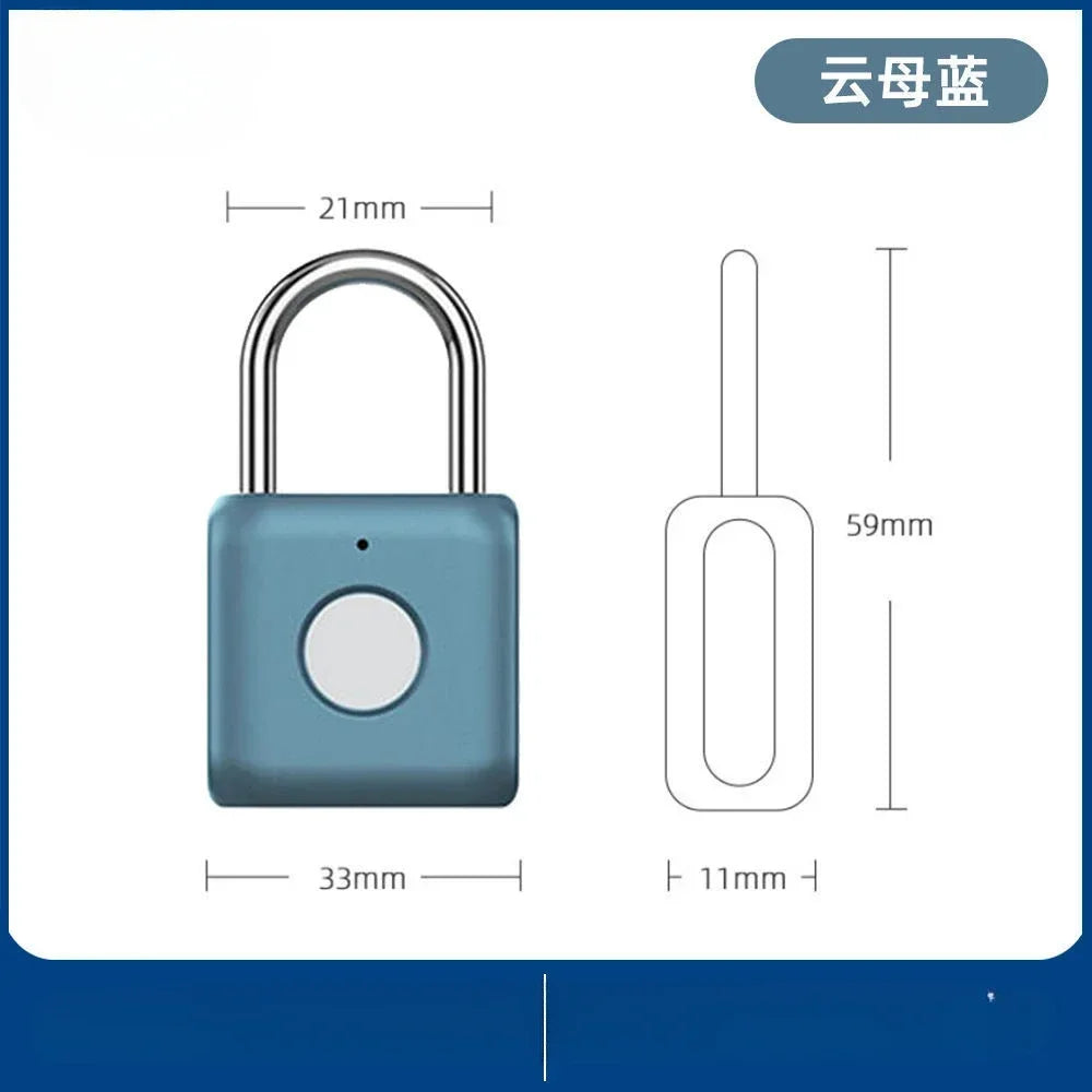 Smart Fingerprint Padlock – Electronic Lock for Luggage, Cabinets, Dorms, and More – Biometric Unlock for Secure Access