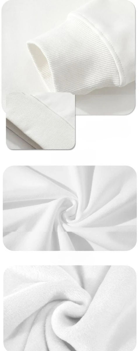 Women’s Pure Cotton White Hoodie – Solid Color, Loose Yet Slim Fit, Perfect for Autumn/Winter 2025, Stylish and Versatile Top