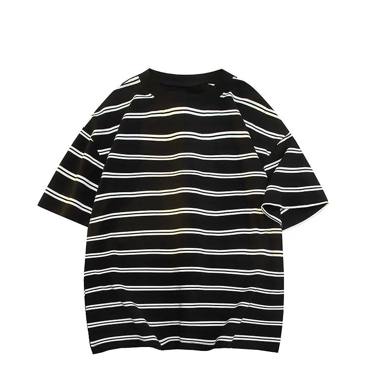 Men’s Striped Cotton T-Shirt – Casual Summer Fashion Tee, Oversized Fit, Available Up to 5XL, Funny and Stylish Design 