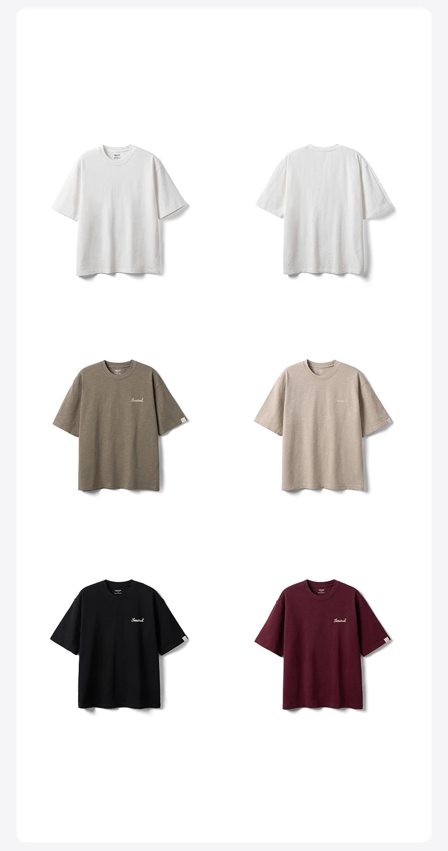 SIMWOOD 2025 Summer Oversized Heavyweight 300gsm Slub Cotton T-Shirt for Men with Letter Embroidery