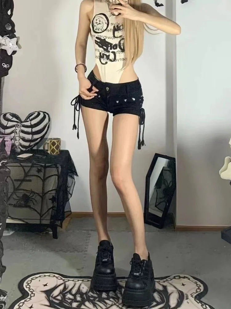 Women's Retro Lace-Up Shorts – Trendy Streetwear for Summer | Casual & Stylish Fit