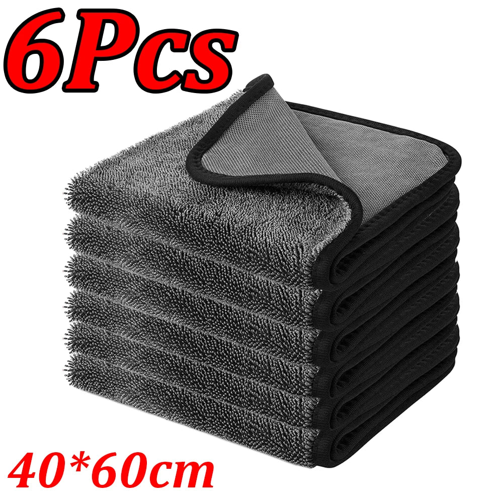 1–10Pcs Double-Sided Microfiber Car Cleaning Towels – Super Absorbent, Quick-Dry Cloths for Washing, Drying & Detailing