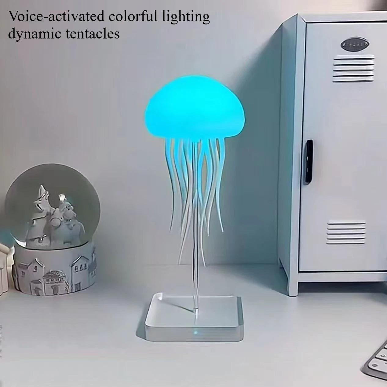 Creative Jellyfish Night Light with Voice & Motion Sensor – Hanging Ambient Lamp for Bedroom Decor & Gifts
