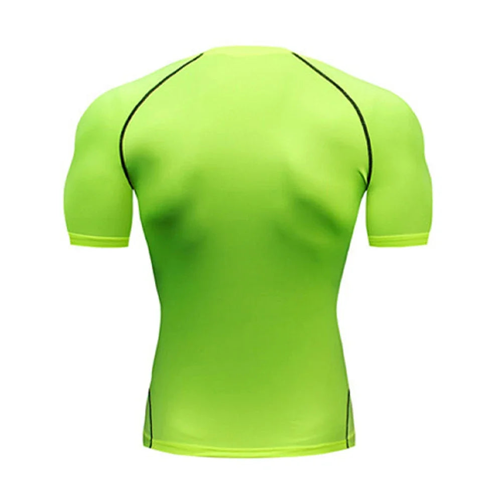 Men’s Summer Compression Workout T-Shirt – Tight-Fit Quick-Dry Athletic Tee for Gym, Running, and Fitness Training