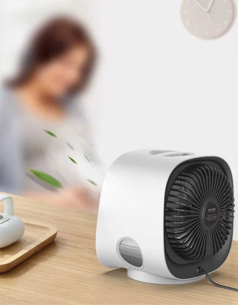 Portable Mini Air Conditioner – Personal Evaporative Cooler with 3-Speed Fan, Compact Desk Cooling Fan for Office, Home, or Car Use