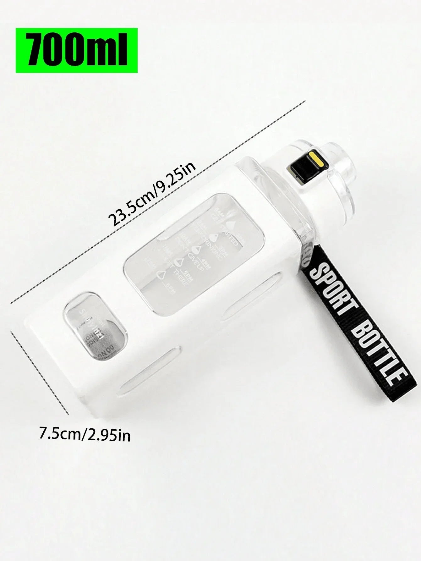 White Sports Water Bottle with Straw – 700/900ml Reusable Plastic Cup for Outdoor, Cycling & Home Use