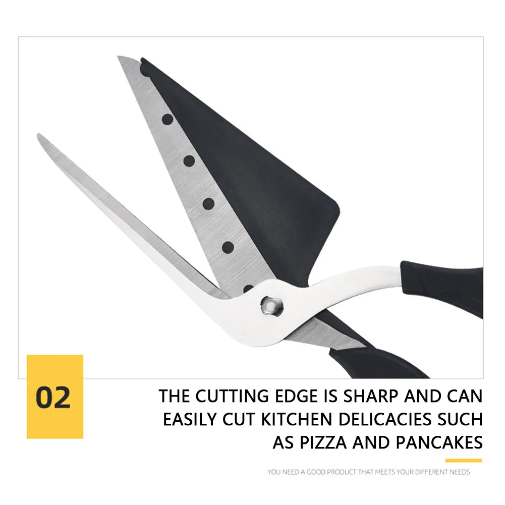 Professional Detachable Pizza Scissors with Sharp Stainless Steel Blade – Labor-Saving Cutter and Spatula Slicer Tool
