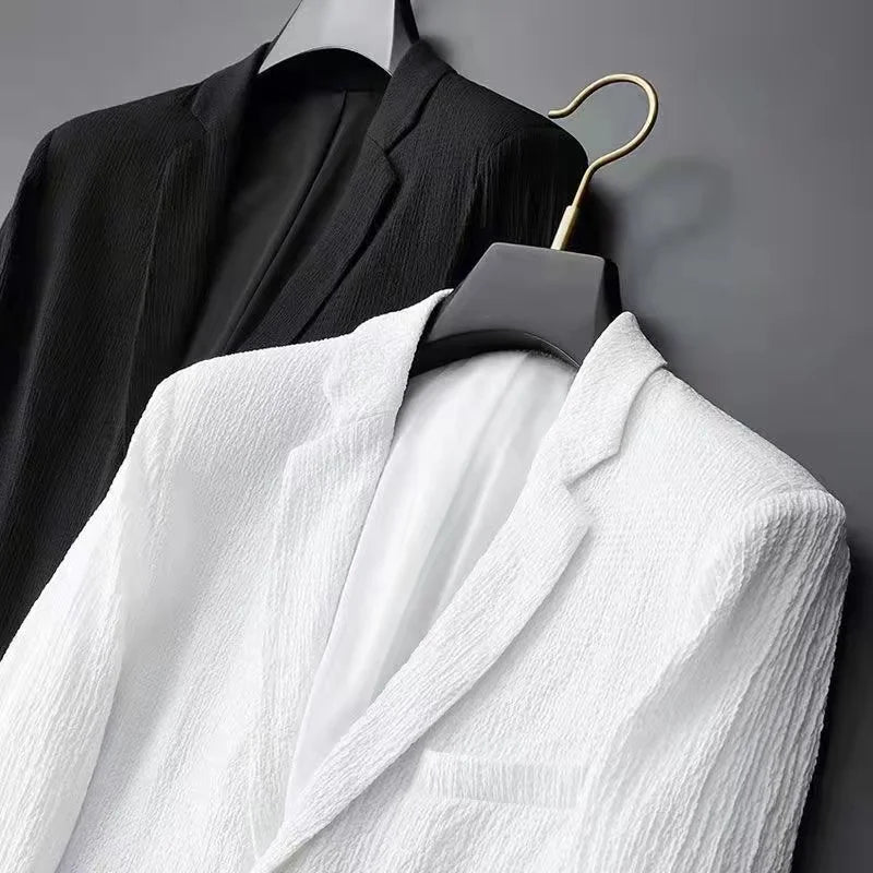 2024 New Summer & Autumn High-Quality Men's Long Sleeve Casual Suit Korean Style Two-Piece Set
