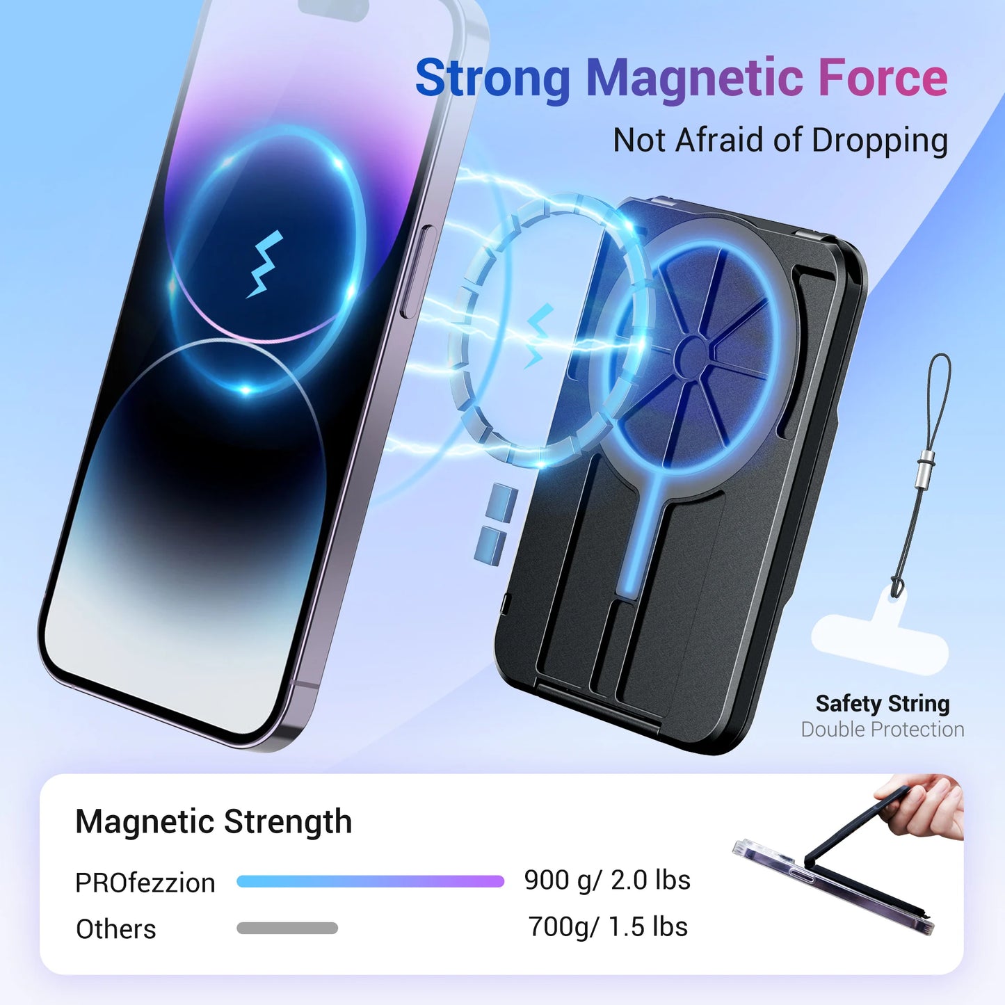 Magnetic MagSafe Wallet & RFID Card Holder Compatible with iPhone 11–15 Series (Pro/Pro Max) – Slim Leather Wallet with Secure Grip